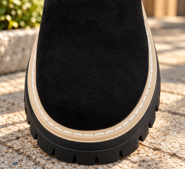 Bottines Femme à Zip Doré – Semelle Crantée Style Chic et Tendance