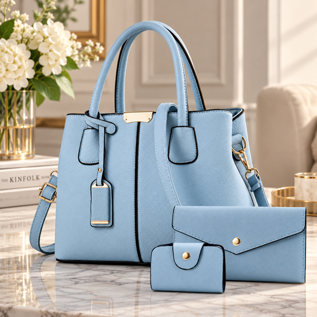 Ensemble Sac à Main Femme 3 Pièces Chic – Sac, Portefeuille et Porte-Monnaie  Karina