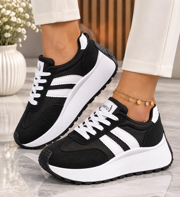 Baskets Femme ÉLÉA – Semelle Épaisse et Style Sport Chic