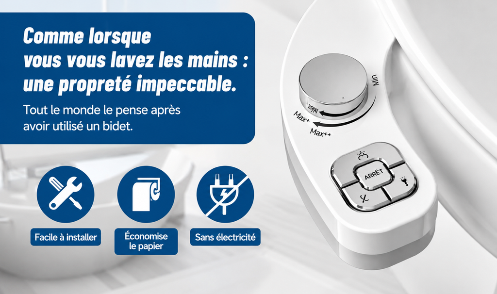 Bouton Bidet Japonais WC avec Jet d’Eau Réglable