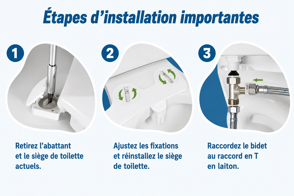 Bouton Bidet Japonais WC avec Jet d’Eau Réglable