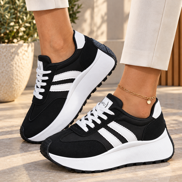 Baskets Femme ÉLÉA – Semelle Épaisse et Style Sport Chic