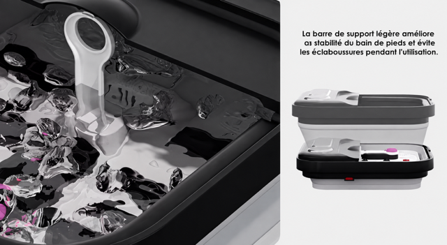 Bain de Pieds Spa Électrique Pliable avec Massage et Température Réglable