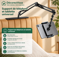 Support Téléphone et Tablette Universel à Bras Articulé Réglable