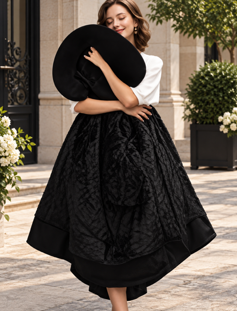 Parka Femme ALYANA – Capuche à Bordure Fourrure – Noir & Marron