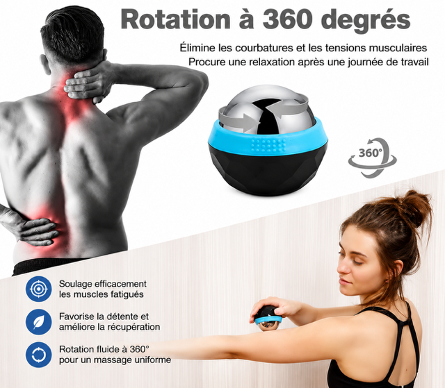 Lot de 2 Mini Masseurs Manuels Rotatifs 360° – Massage Musculaire