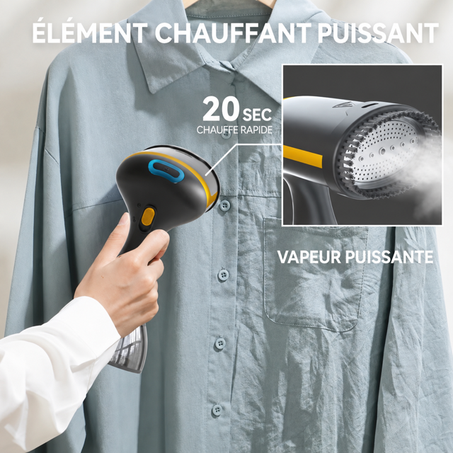 Défroisseur Vapeur Portable Haute Performance – Chauffe Express 20 Secondes