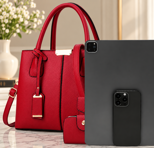 Ensemble Sac à Main Femme 3 Pièces Chic – Sac, Portefeuille et Porte-Monnaie  Karina