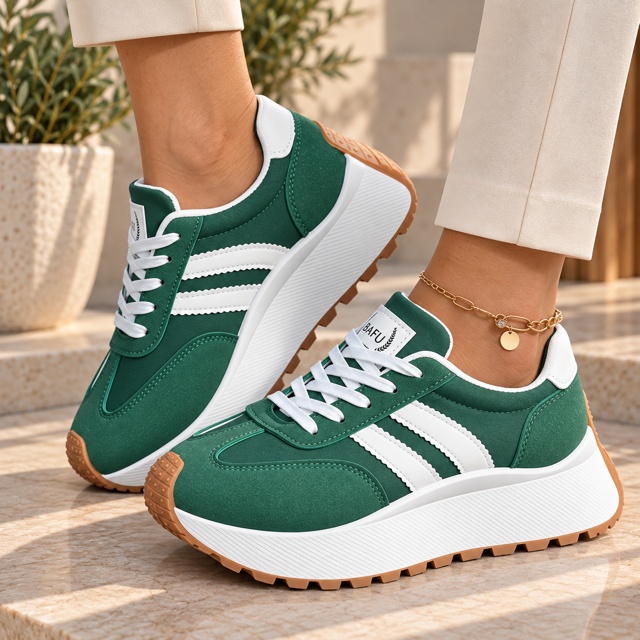 Baskets Femme ÉLÉA – Semelle Épaisse et Style Sport Chic