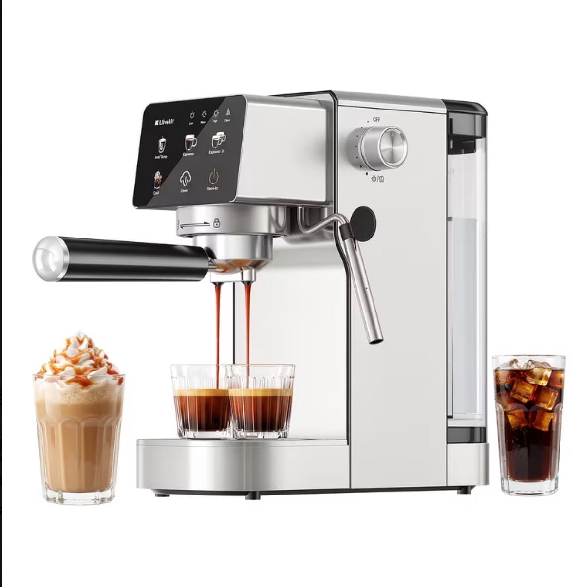 Machine à Café Expresso 20 Bars avec Buse Vapeur – 1 ou 2 Tasses