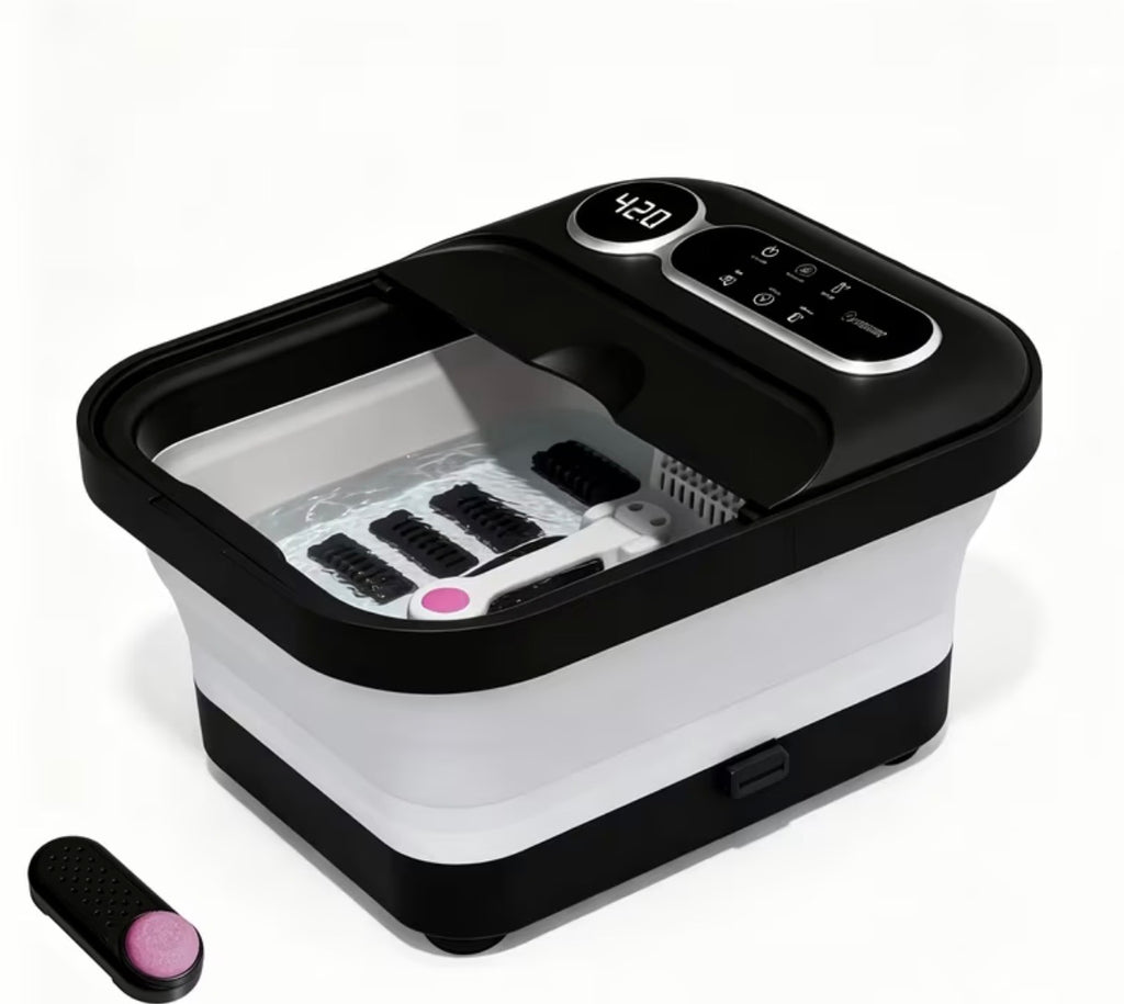 Bain de Pieds Spa Électrique Pliable avec Massage et Température Réglable