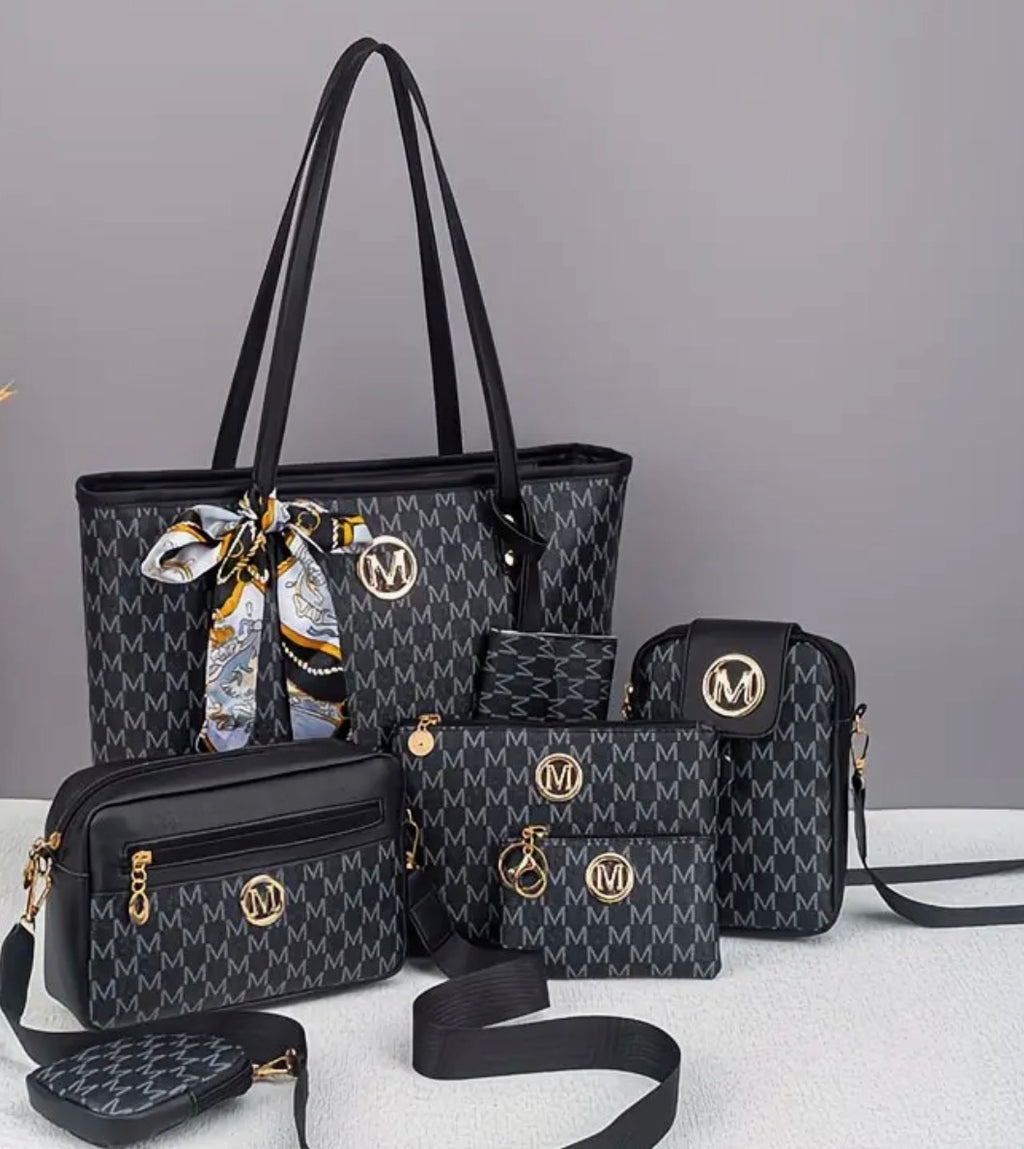 Ensemble 7 Pièces Sacs Femme avec Cabas et Pochettes
