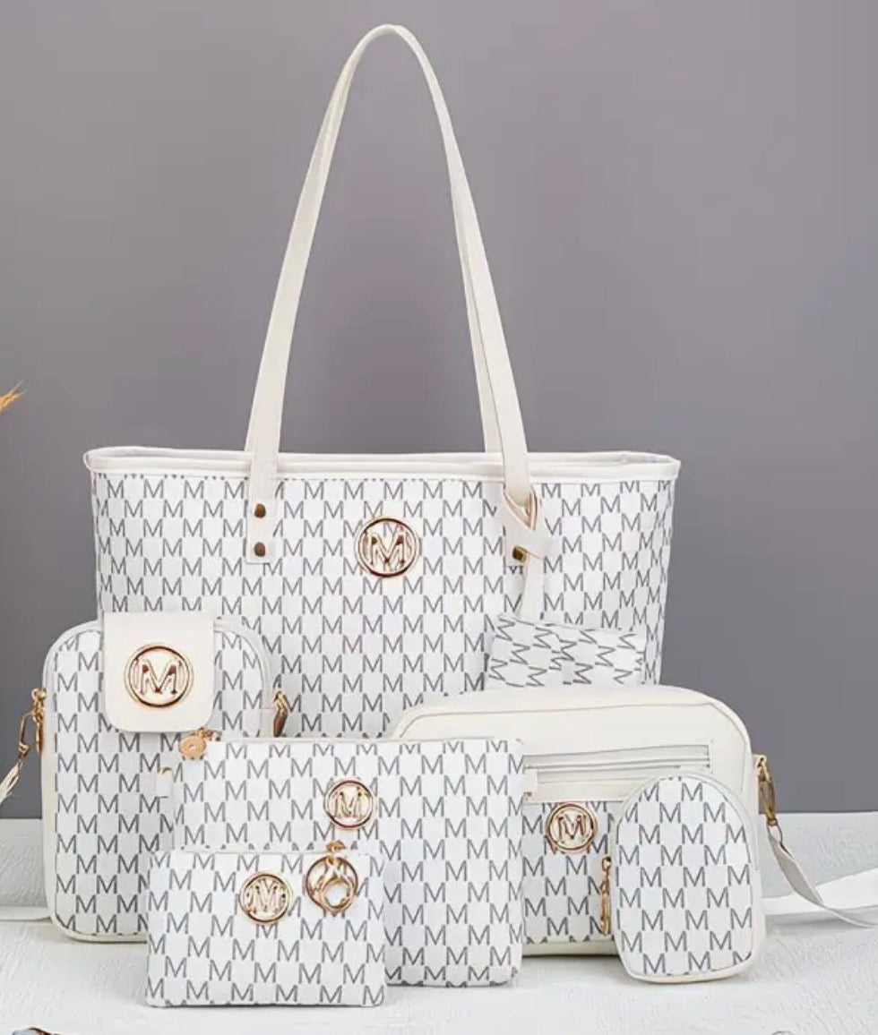 Ensemble 7 Pièces Sacs Femme avec Cabas et Pochettes