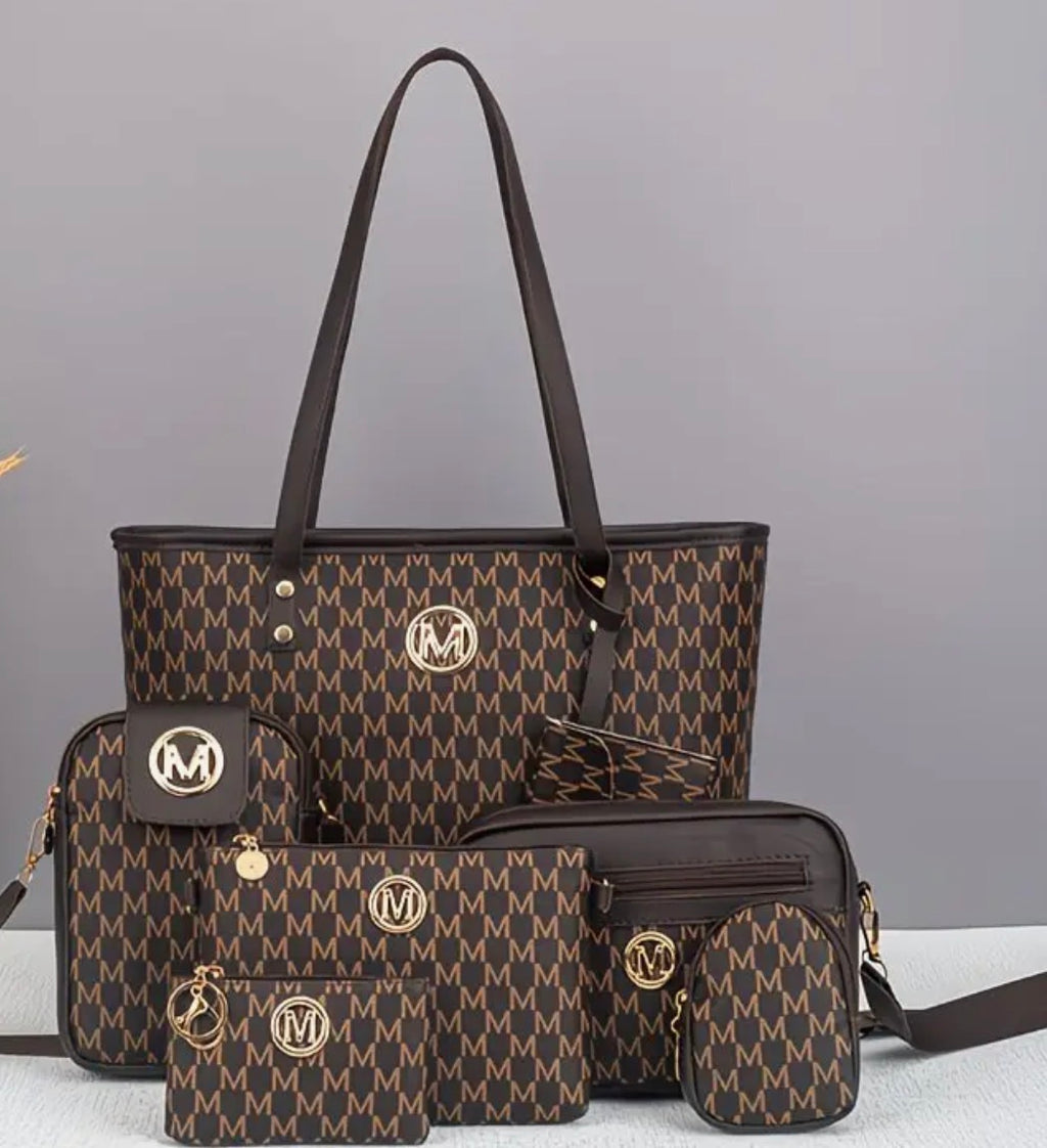 Ensemble 7 Pièces Sacs Femme avec Cabas et Pochettes