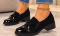 Mocassins Femme Chic Bi-Matière à Talon 3,7 cm