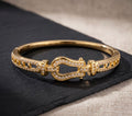 Bracelet Jonc Femme Acier Inoxydable Doré & Strass