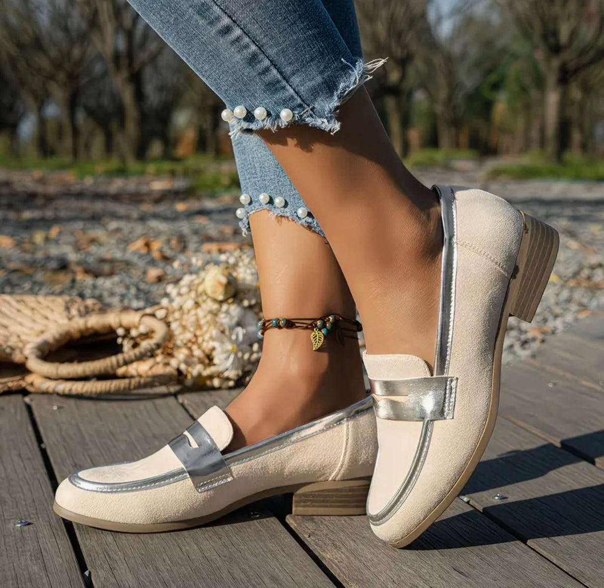 Mocassins Femme Élégants à Petit Talon Jeanne