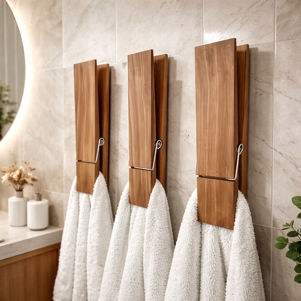 Ensemble support en bois serviettes