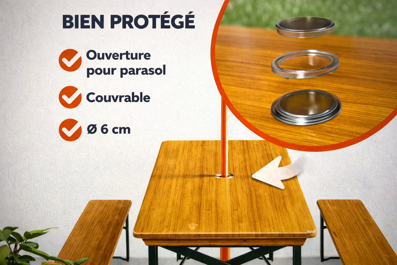 Garden Fest -Table jardin avec bancs