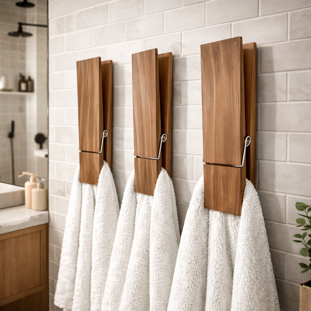 Ensemble support en bois serviettes