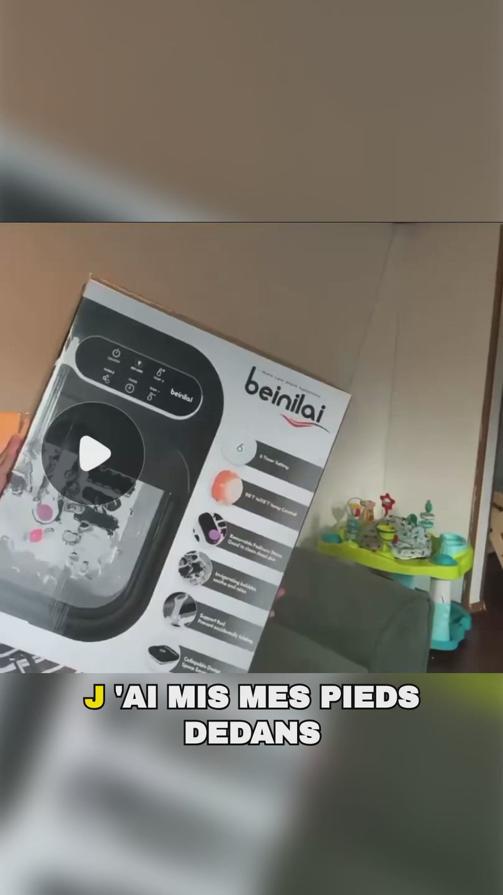 Bain de Pieds Spa Électrique Pliable avec Massage et Température Réglable