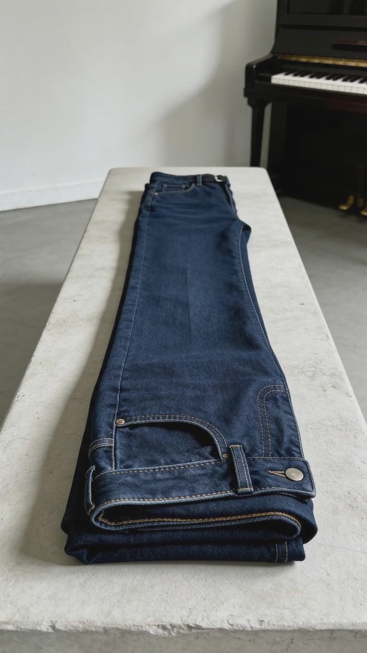 MAËLYS Jean Femme Taille Haute à Jambes Larges